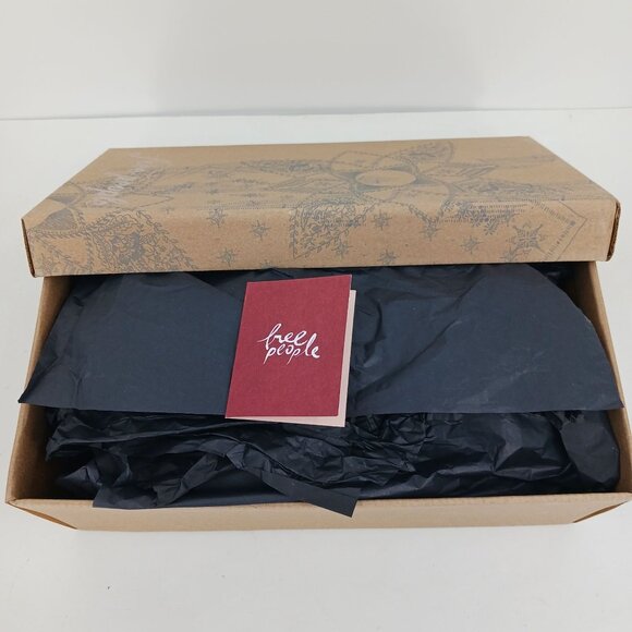 Free People Shearling Parisa Point Flats Size 7 Black New In Box - Picture 12 of 13